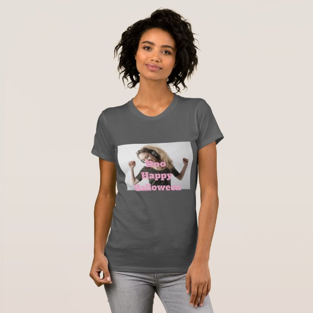 Boo Glad Halloween T-Shirt (Hel framsida)