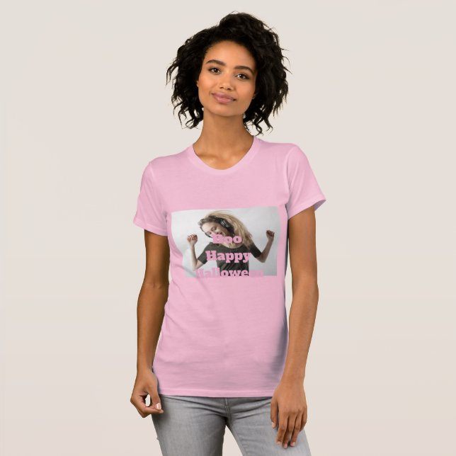 Boo Glad Halloween T-Shirt (Hel framsida)