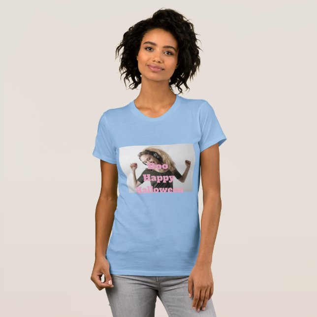 Boo Glad Halloween T-Shirt (Hel framsida)