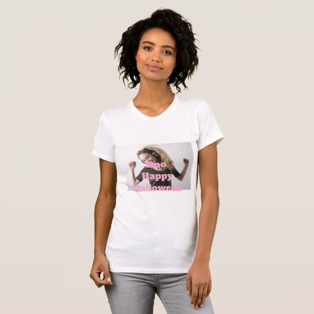 Boo Glad Halloween T-Shirt (Hel framsida)