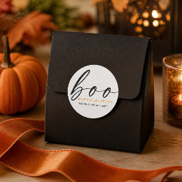 Boo God Halloween Vit Runt Klistermärke