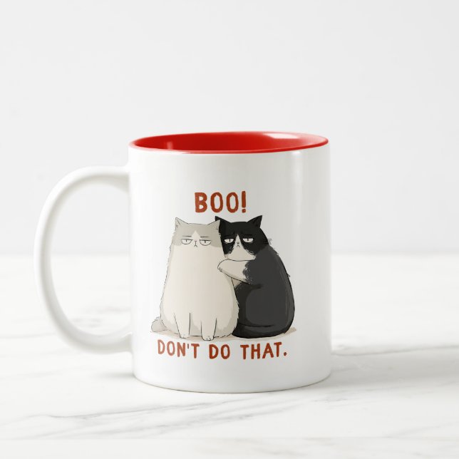 Boo Gör Inte Det Grumpy Cats Två-Tonad Mugg (Vänster)