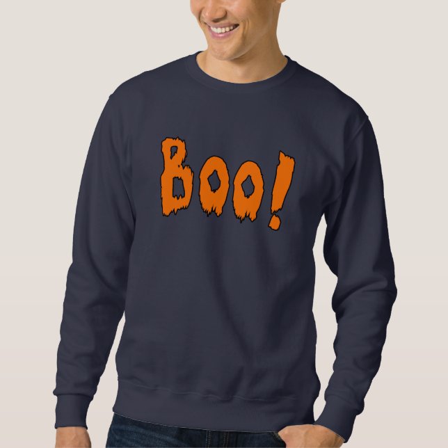 Boo Grått Halloween Theme Sweatshirt (Framsida)