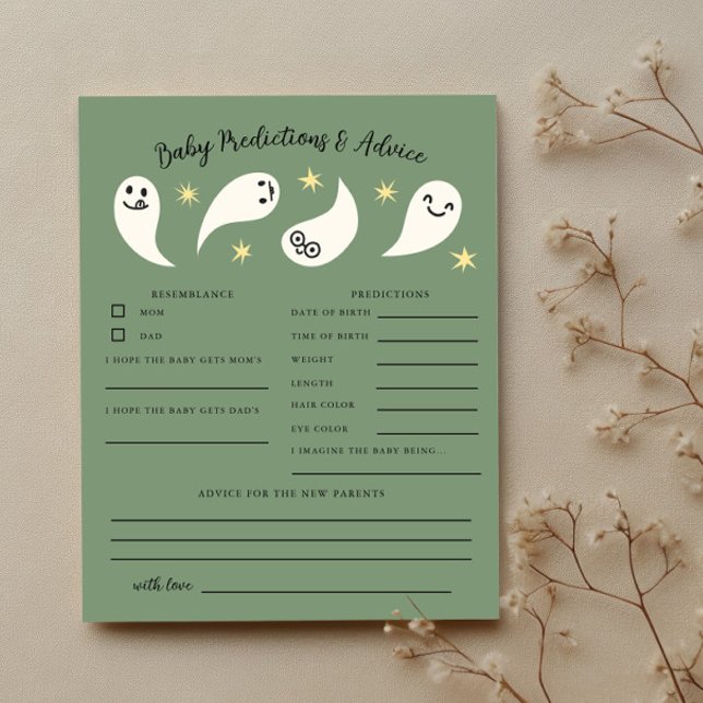 Boo Grönt Baby Shower Baby Predications & Advice (Skapare uppladdad)