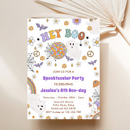 Boo Groovy Halloween 6e Birthday Inbjudningar