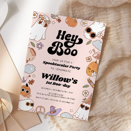 Boo Groovy Halloween Ghost Birthday Inbjudningar
