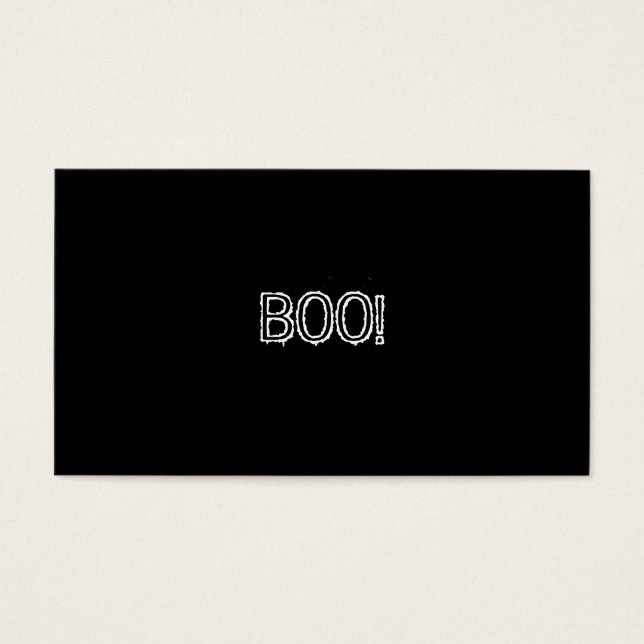 BOO! Grungy Font, svart och vitt. Visitkort (Framsidan)