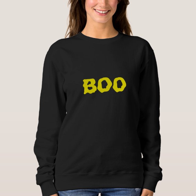 Boo-gult och svartskoky Halloween T Shirt (Framsida)