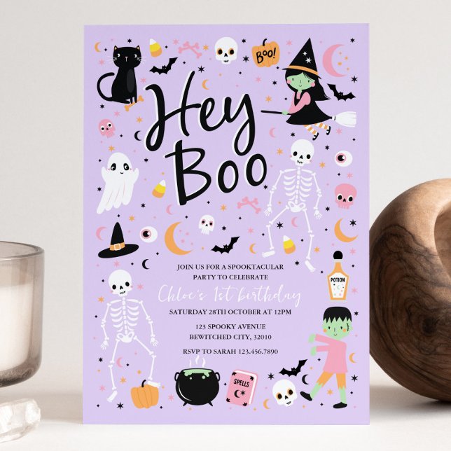 Boo Halloween 1:a födelsedagsinbjudan Inbjudningar (Skapare uppladdad)