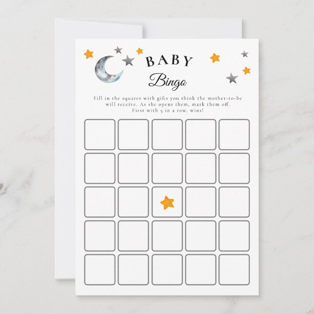 Boo Halloween Baby Shower Baby Bingo Game Card Inbjudningar (Framsida)