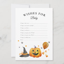 Boo Halloween Baby Shower Önskemål för Baby Card Inbjudningar