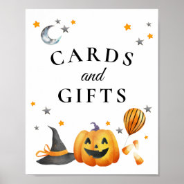 Boo Halloween-babyvykort och presentkort Poster