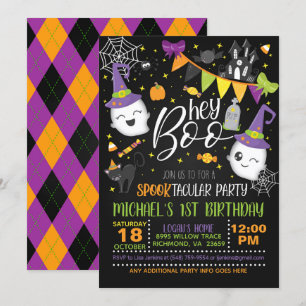 Boo Halloween Birthday bjudande - Blk Inbjudningar
