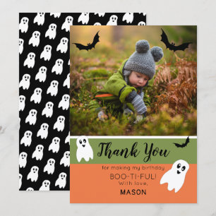 Boo Halloween Birthday Ghost Photo Tack Kort