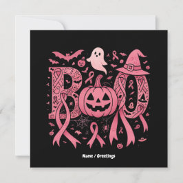 Boo Halloween Breast Cancer Awareness Rosa Ribbon Inbjudningar