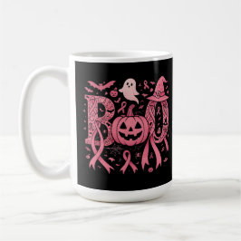 Boo Halloween Breast Cancer Awareness Rosa Ribbon Kaffemugg