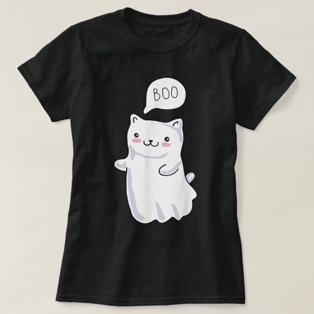Boo Halloween Cat Costume Gift - Boo Funny Cat Gif T Shirt (Design framsida)