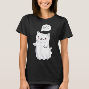 Boo Halloween Cat Costume Gift - Boo Funny Cat Gif T Shirt
