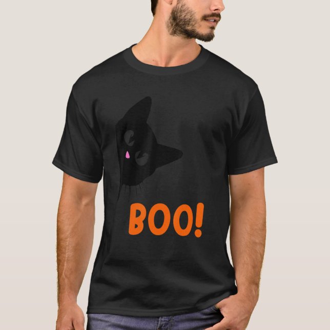 Boo Halloween Cat Costume Halloween Black Cat Todd T Shirt (Framsida)