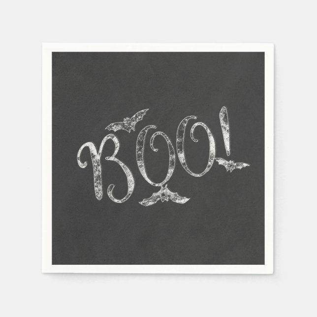 BOO! Halloween Chalkboard Chalk Julfest Pappersservett (Framsidan)