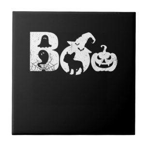 Boo Halloween Costume Fransk Bulldog Gifts Kakelplatta