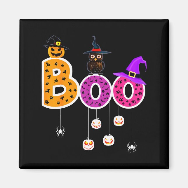 Boo Halloween Costume Sders Ghosts Pumkin &amp; Wi Magnet (Framsidan)