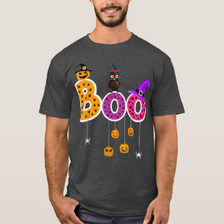 Boo Halloween Costume Spiders, Spöken, Pumkin och T Shirt