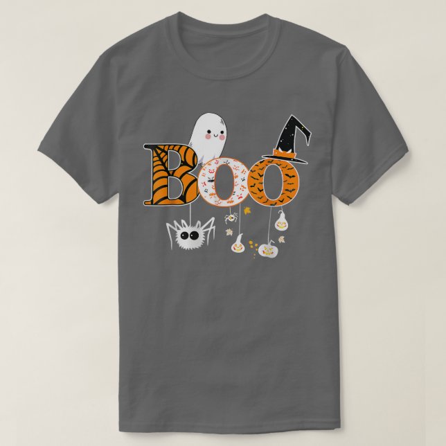 Boo Halloween Costume Spiders, Spöken, Pumkin och  T Shirt (Design framsida)