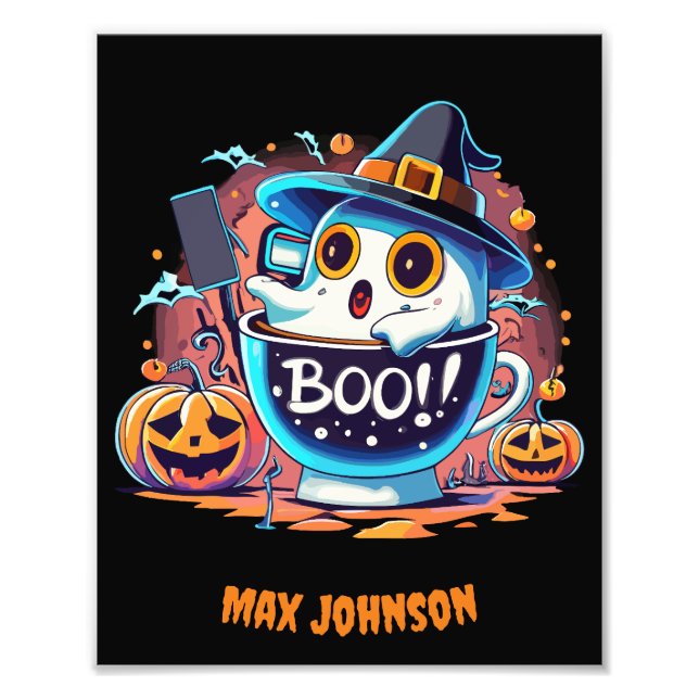 Boo! Halloween - Creepin it Real Orange Black Fototryck (Framsidan)