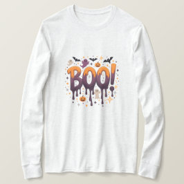 BOO Halloween Dripping Brev med Spöken, Fladdermus T Shirt