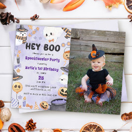 Boo! Halloween fest Cute Ghost 1:a födelsedagen Inbjudningar