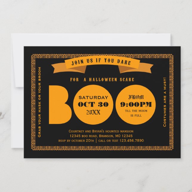 Boo Halloween fest-inbjudan Inbjudningar (Framsida)