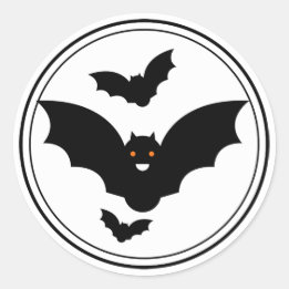Boo! Halloween Fladdermöss Sticker Runt Klistermärke