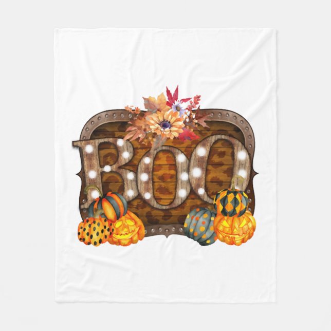 Boo Halloween Fleecefilt (Framsidan)