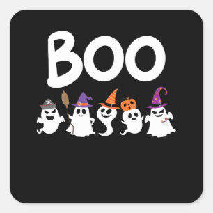 Boo Halloween Fyrkantigt Klistermärke