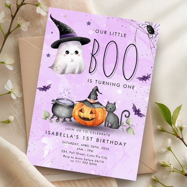 Boo Halloween Ghost 1:a 2:e 4:e födelsedagen Inbjudningar (Boo Halloween Ghost 1st 2nd 3rd 4th 5th Birthday Invitation)