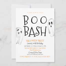 Boo Halloween Ghost Birthday Inbjudningar