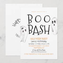 Boo Halloween Ghost Birthday Inbjudningar
