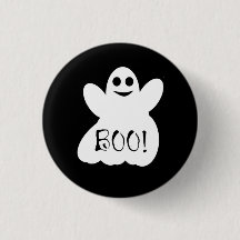 Boo! Halloween Ghost Button Badge
