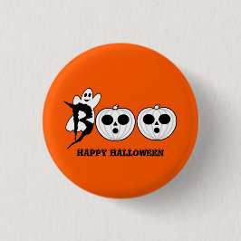 BOO! Halloween Ghost Button Badge Knapp