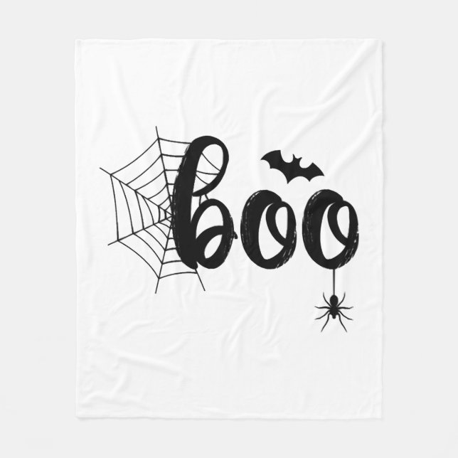 Boo Halloween Ghost Cute Halloween-familjmatchning Fleecefilt (Framsidan)