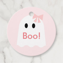 Boo! Halloween Ghost Girl Ljus rosa Gåvor Etiketter