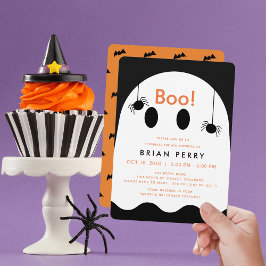 Boo! Halloween Ghost-kallelse till födelsedagstid Inbjudningar
