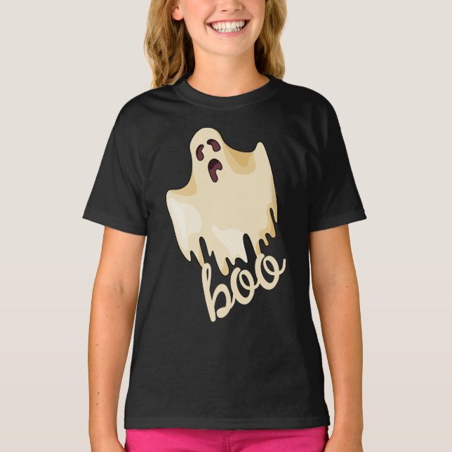 Boo, Halloween Ghost Personlig T-Shirt (Framsida)