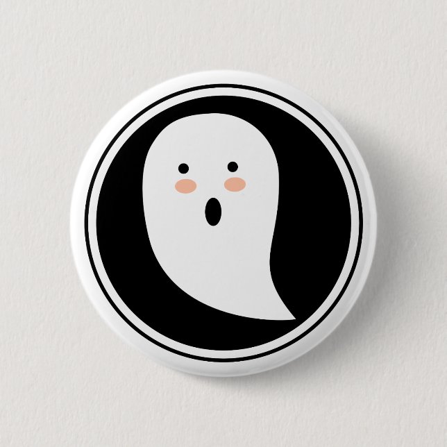 Boo! Halloween Ghost Pinback-knapp Knapp (Framsida)