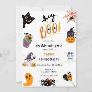 Boo! Halloween Ghost Spooktacular Birthday Inbjudningar