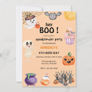Boo! Halloween Ghost Spooktacular Birthday Inbjudningar