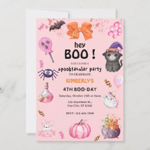Boo! Halloween Ghost Spooktacular Birthday Inbjudningar