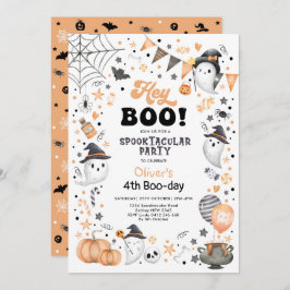 Boo! Halloween Ghost Spooktacular Birthday Inv Inbjudningar