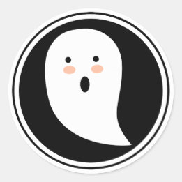 Boo! Halloween Ghost Sticker Runt Klistermärke